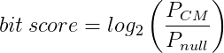 Bit score formula
